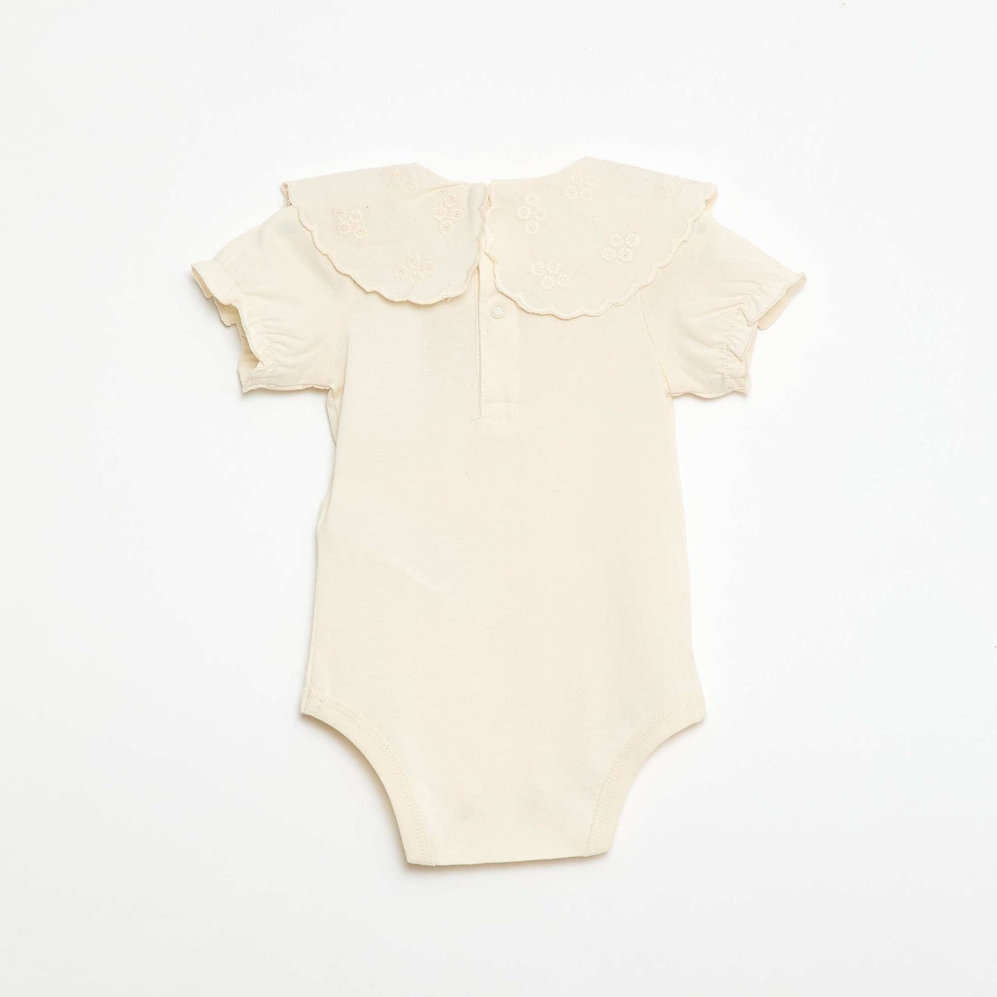 Baby Bodysuit with Peter Pan Collar WHITE