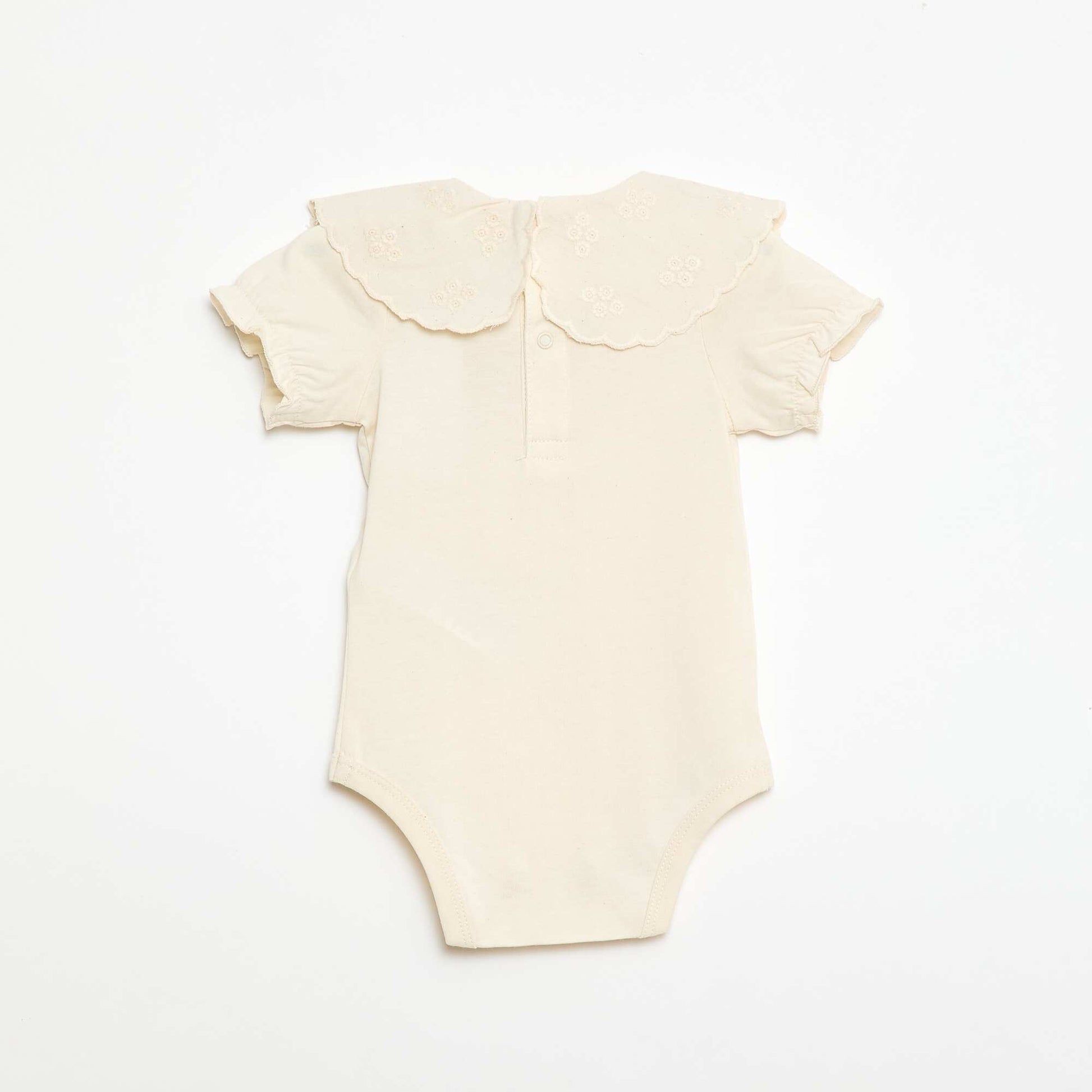 Baby Bodysuit with Peter Pan Collar WHITE