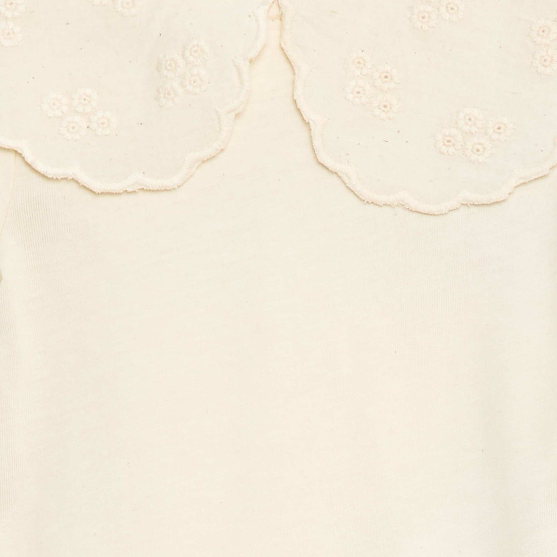 Baby Bodysuit with Peter Pan Collar WHITE