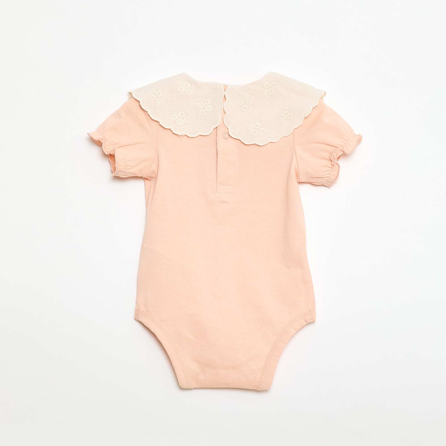 Baby Bodysuit with Peter Pan Collar PINK