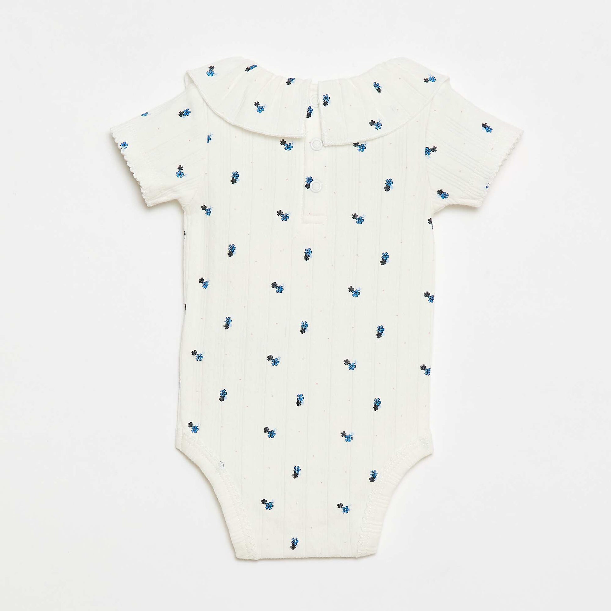 2-Pack of Ruffled Collar Bodysuits WHITE