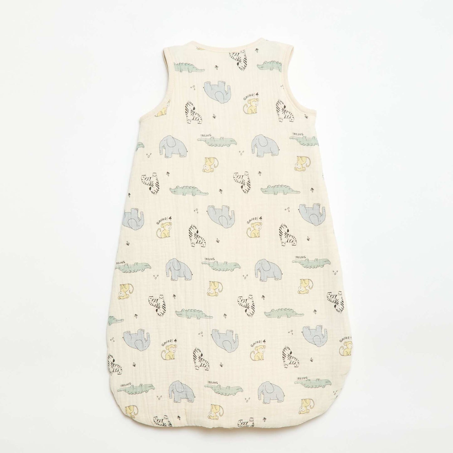 Sleeveless Zipped Cotton Sleep Sack BEIGE