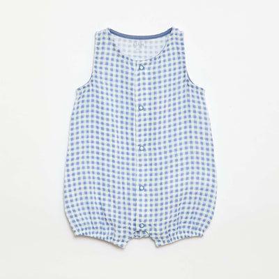 Cotton Gauze Sleepsuit Romper BLUE