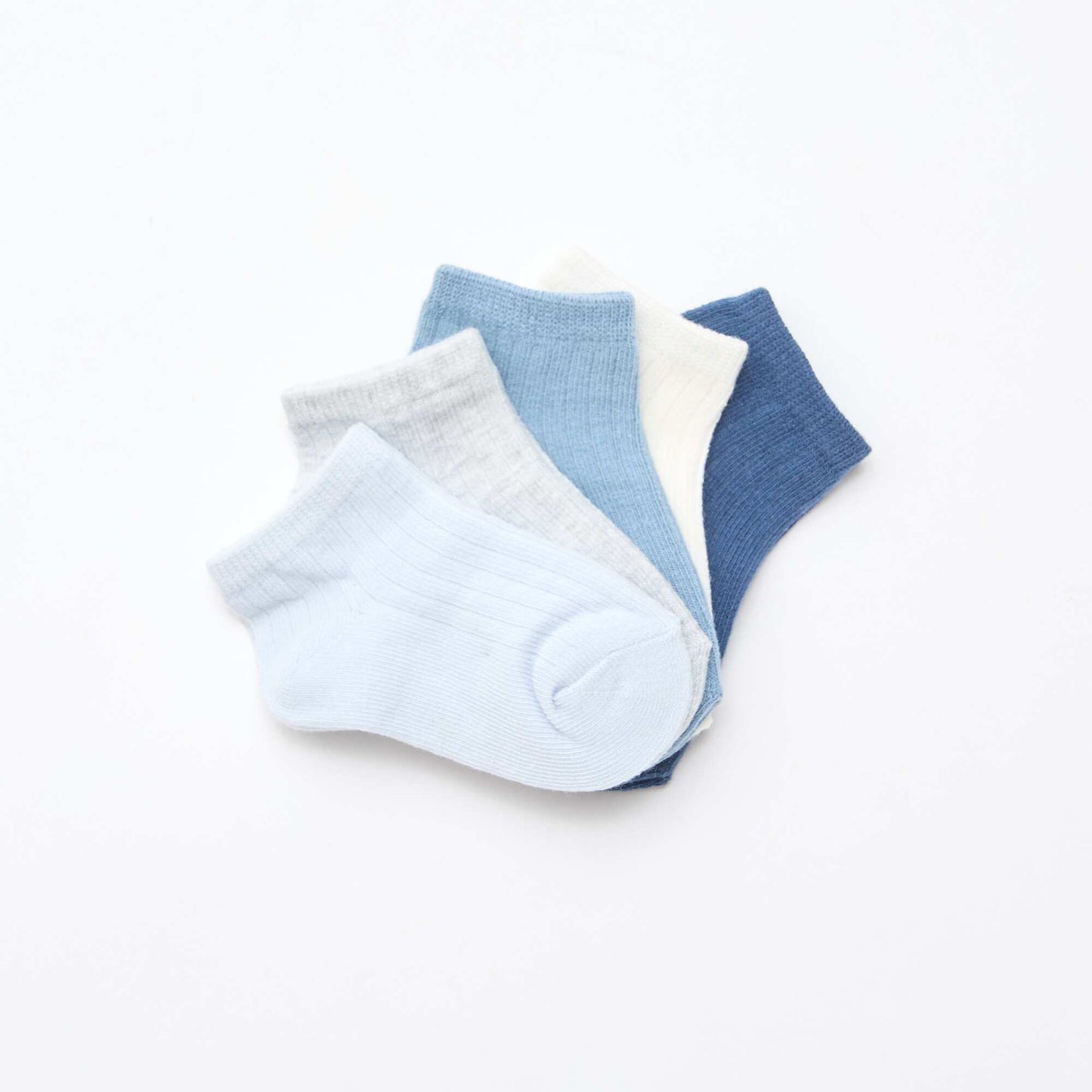 Pack of 5 Ribbed Knit Socks BLUE