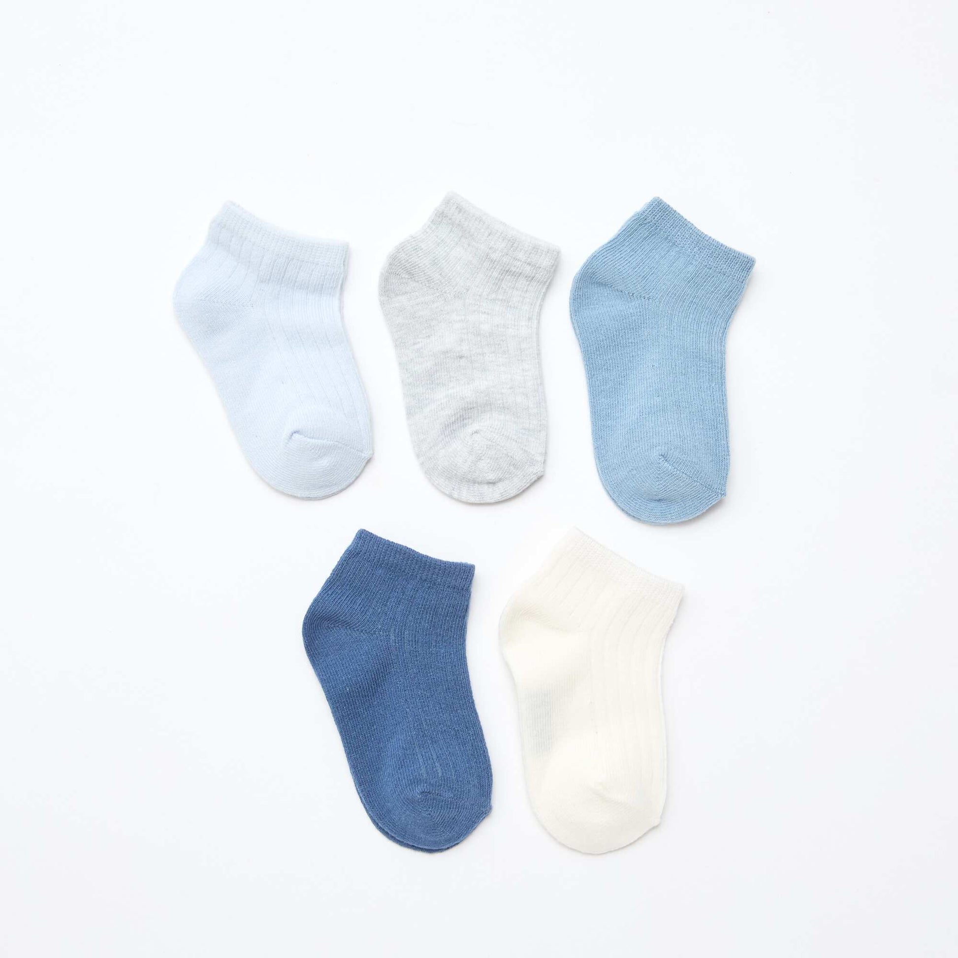 Pack of 5 Ribbed Knit Socks BLUE