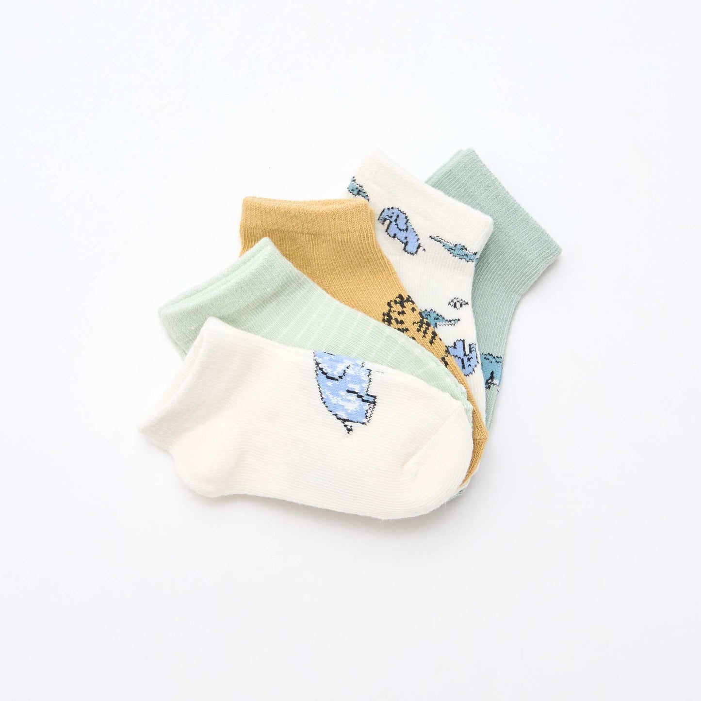 5-Pack of No-Show Socks GREEN