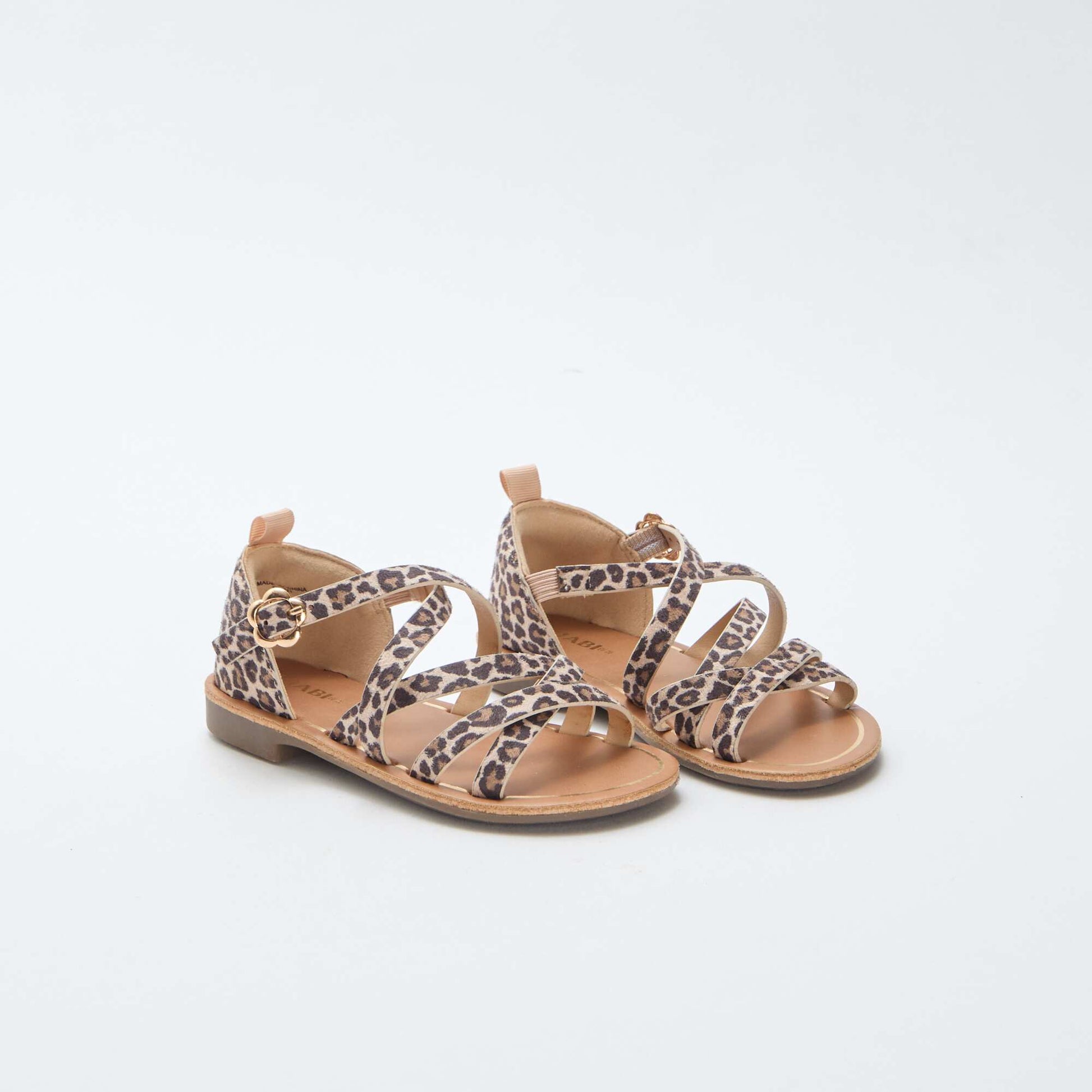 Leopard Print Strappy Sandals BROWN