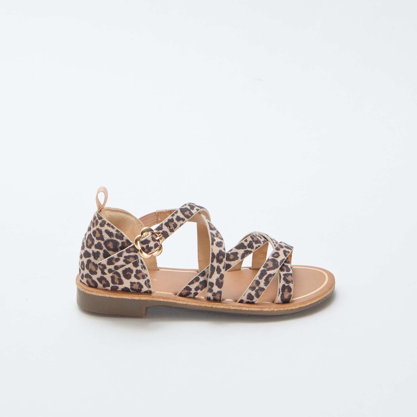 Leopard Print Strappy Sandals BROWN