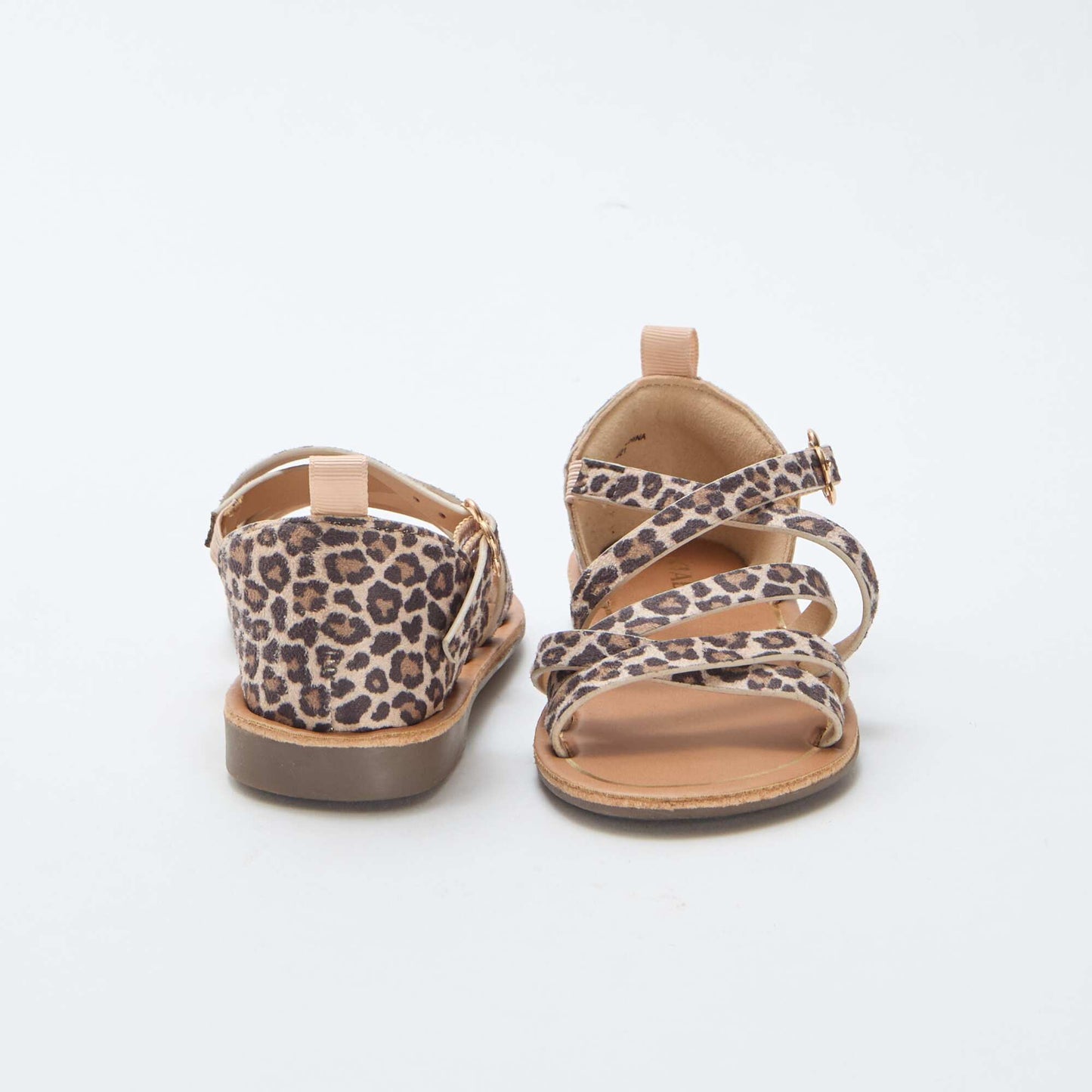 Leopard Print Strappy Sandals BROWN