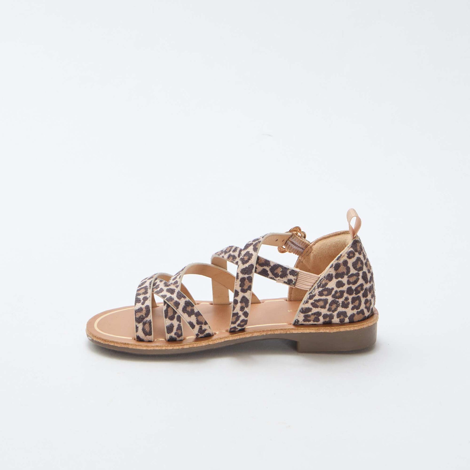 Leopard Print Strappy Sandals BROWN