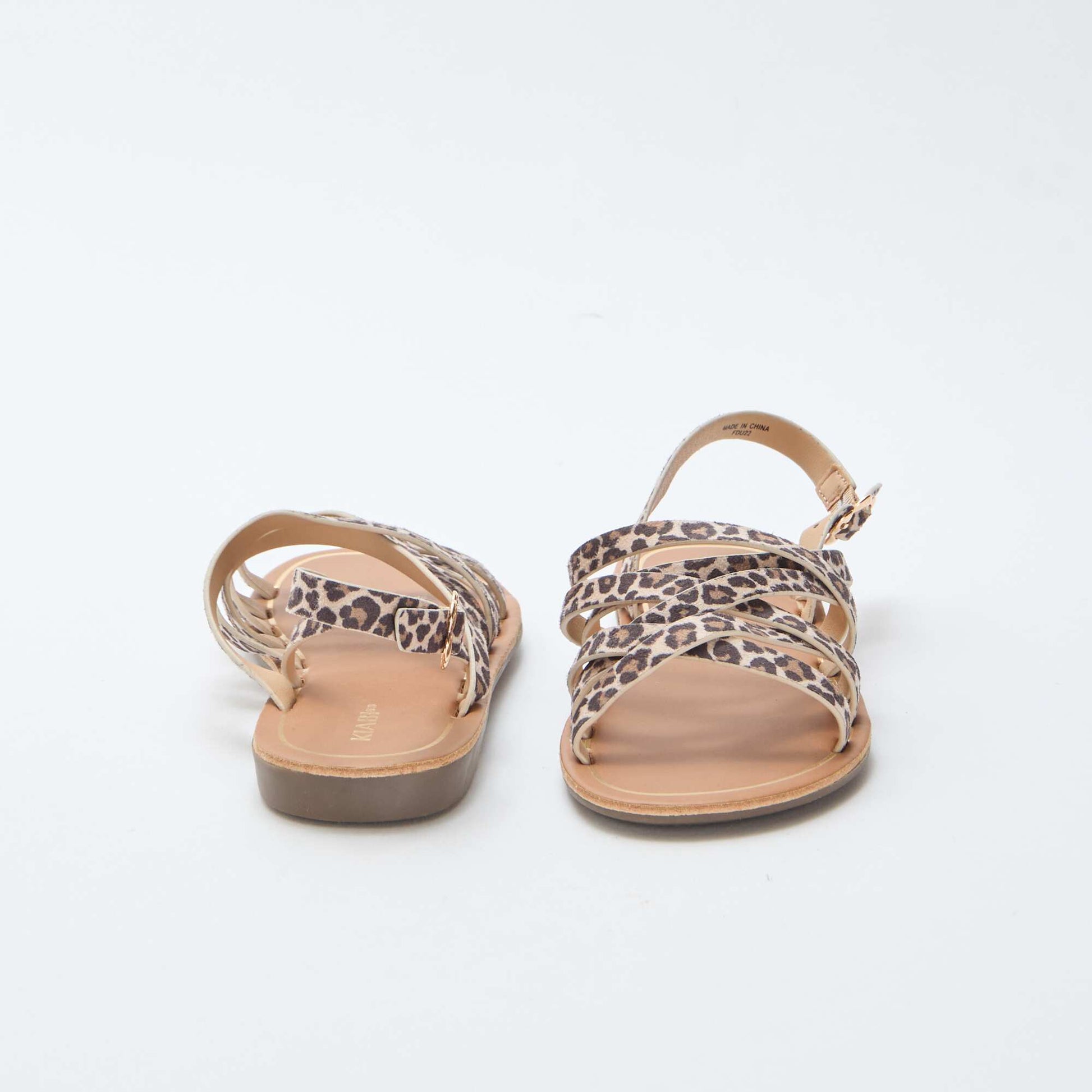 Leopard Print Strappy Sandals BROWN