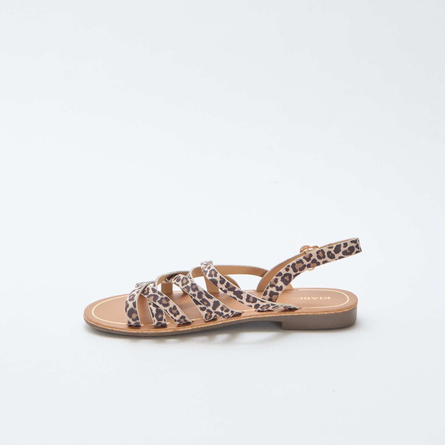 Leopard Print Strappy Sandals BROWN
