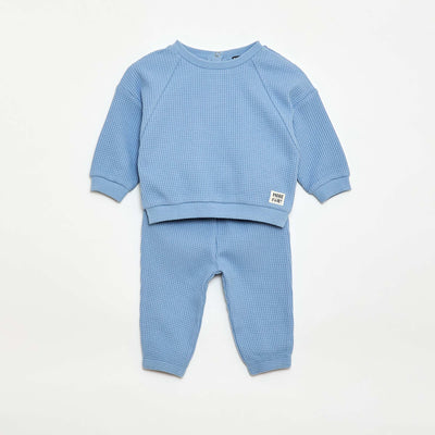Honeycomb sweatshirt + trousers set - 2 pieces BLUE