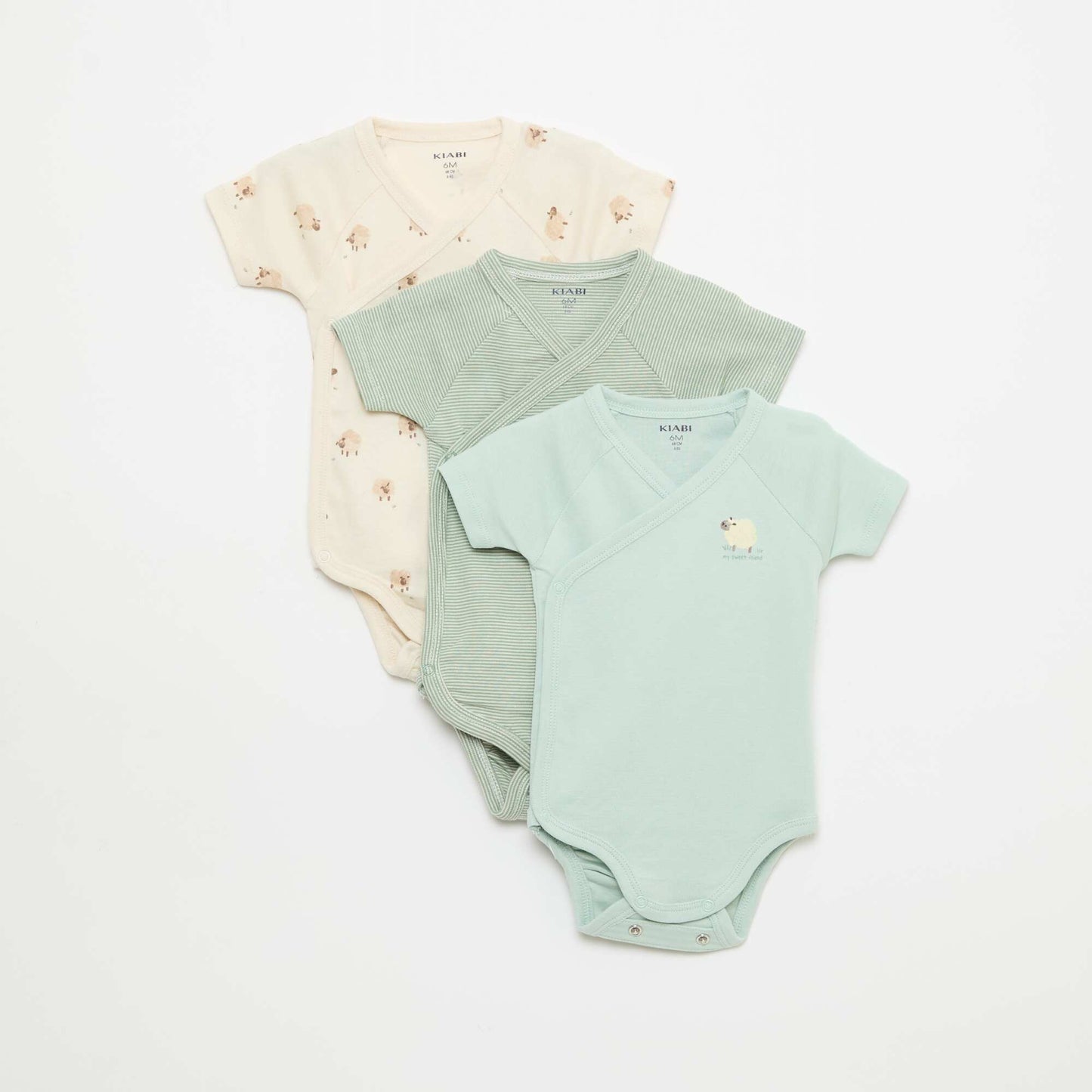 3-Pack of Short-Sleeve Convertible Bodysuits BLUE