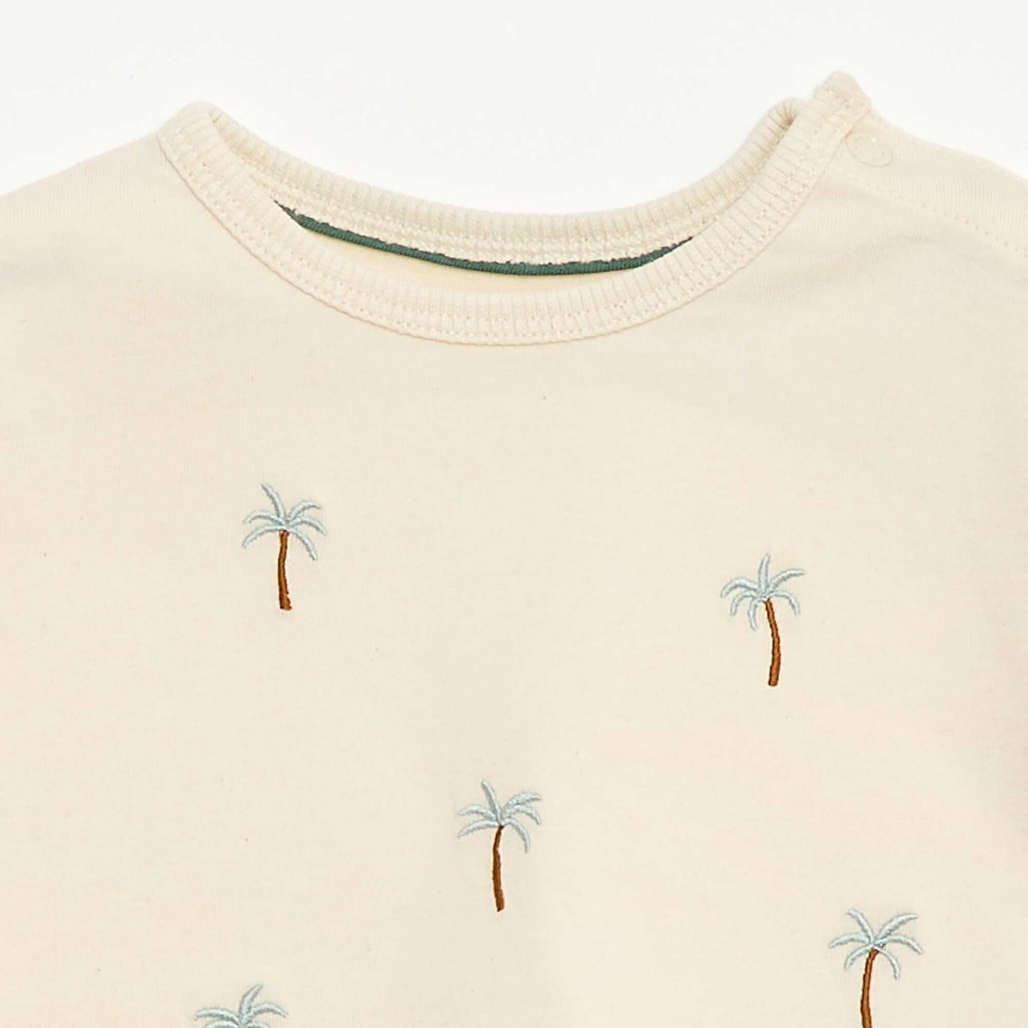 Tropical Print Short-Sleeve Cotton T-shirt WHITE