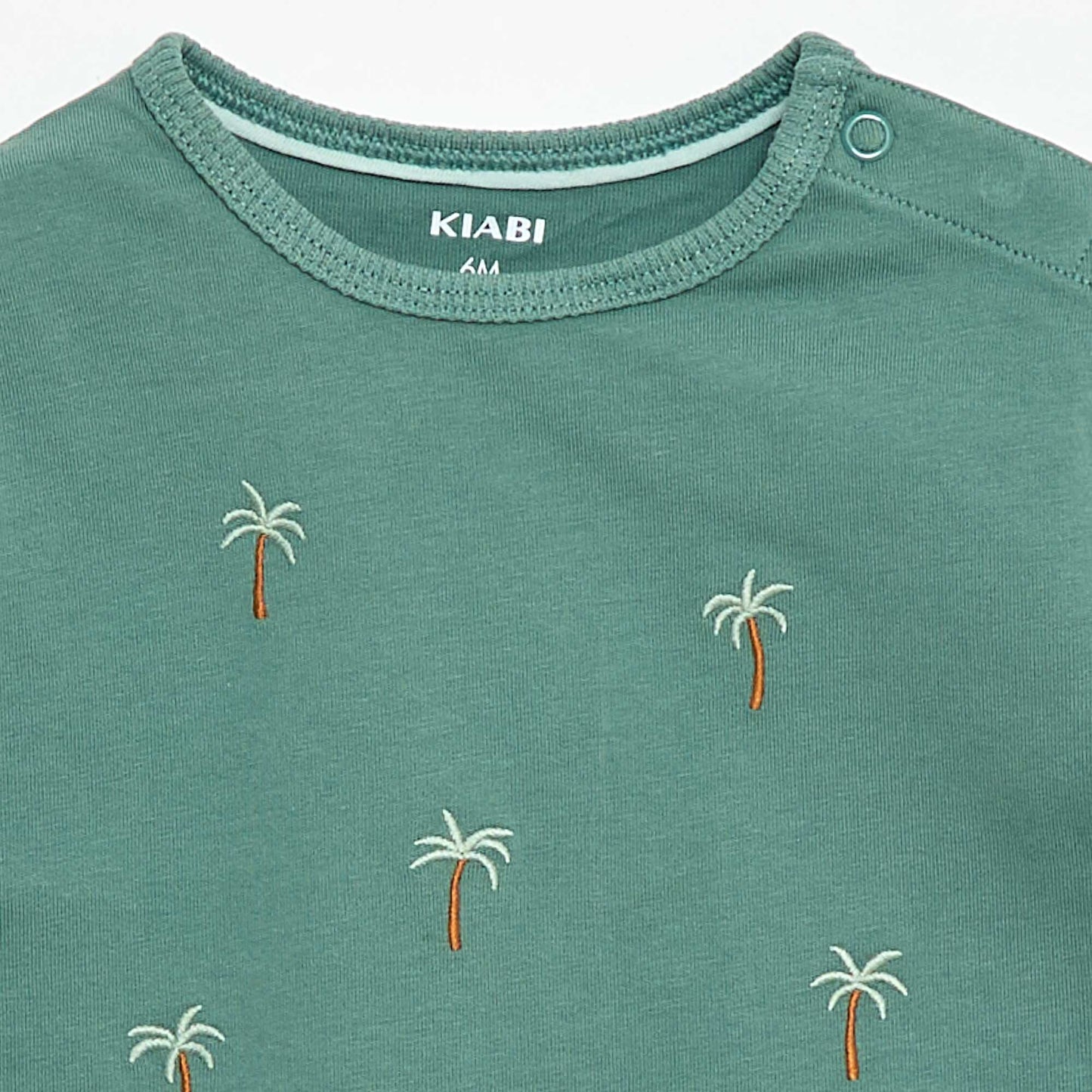 Tropical Print Short-Sleeve Cotton T-shirt GREEN
