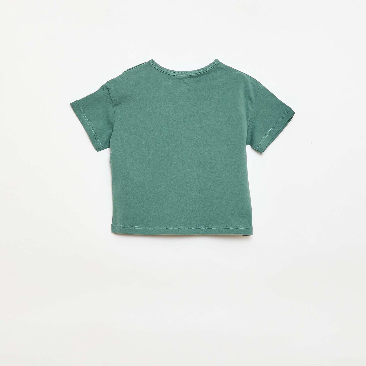 Tropical Print Short-Sleeve Cotton T-shirt GREEN