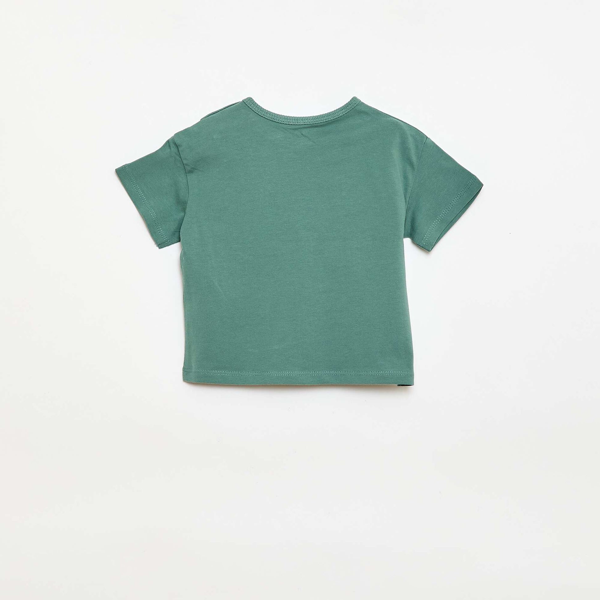 Tropical Print Short-Sleeve Cotton T-shirt GREEN