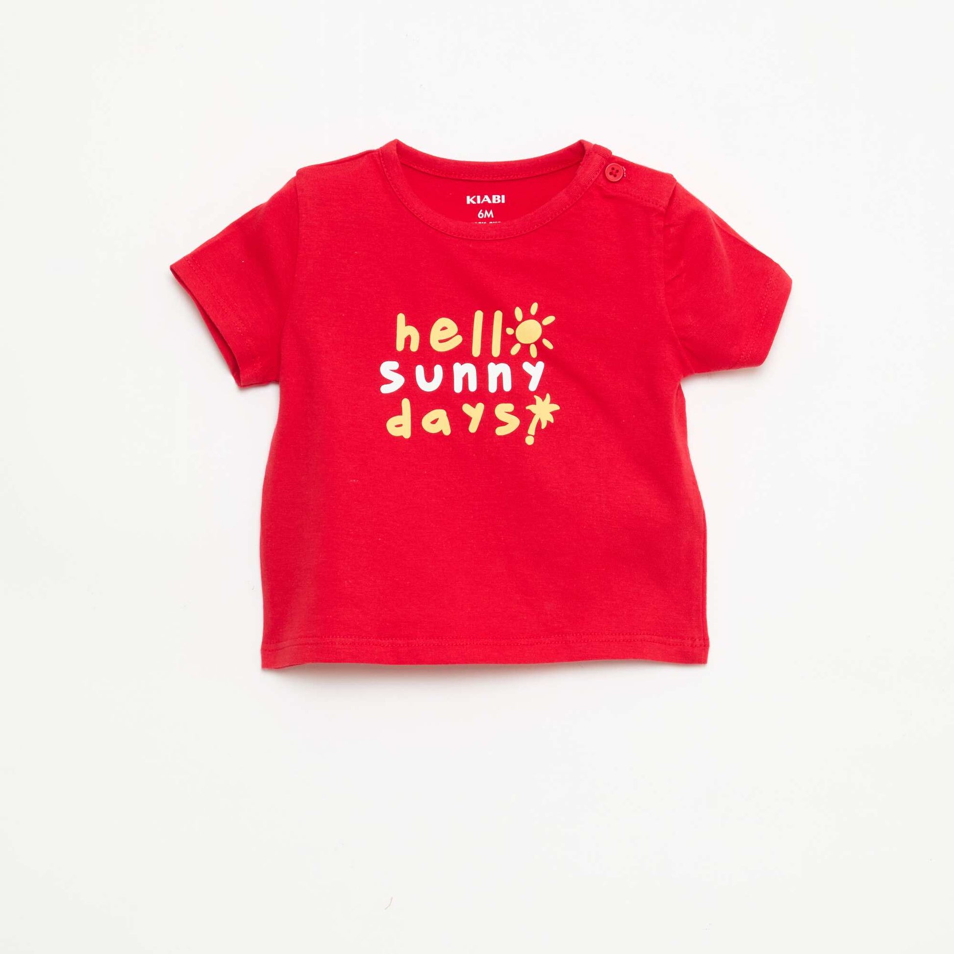 Short-Sleeved Cotton Jersey T-Shirt RED
