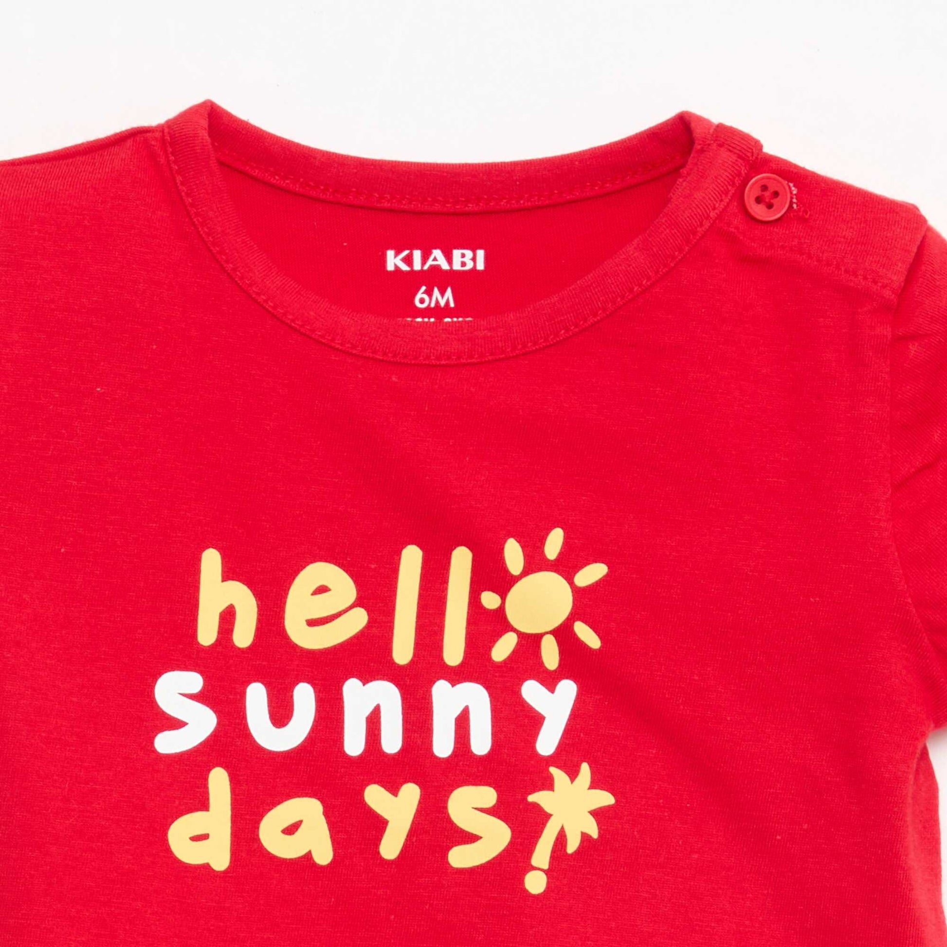 Short-Sleeved Cotton Jersey T-Shirt RED