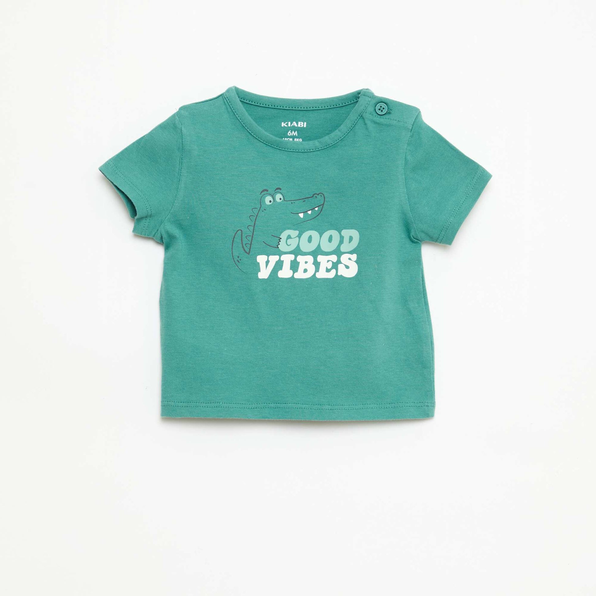 Short-Sleeved Cotton Jersey T-Shirt GREEN
