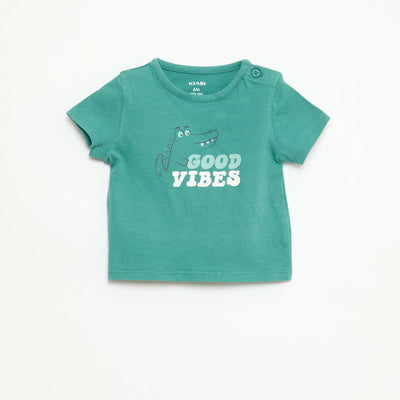 Short-Sleeved Cotton Jersey T-Shirt GREEN