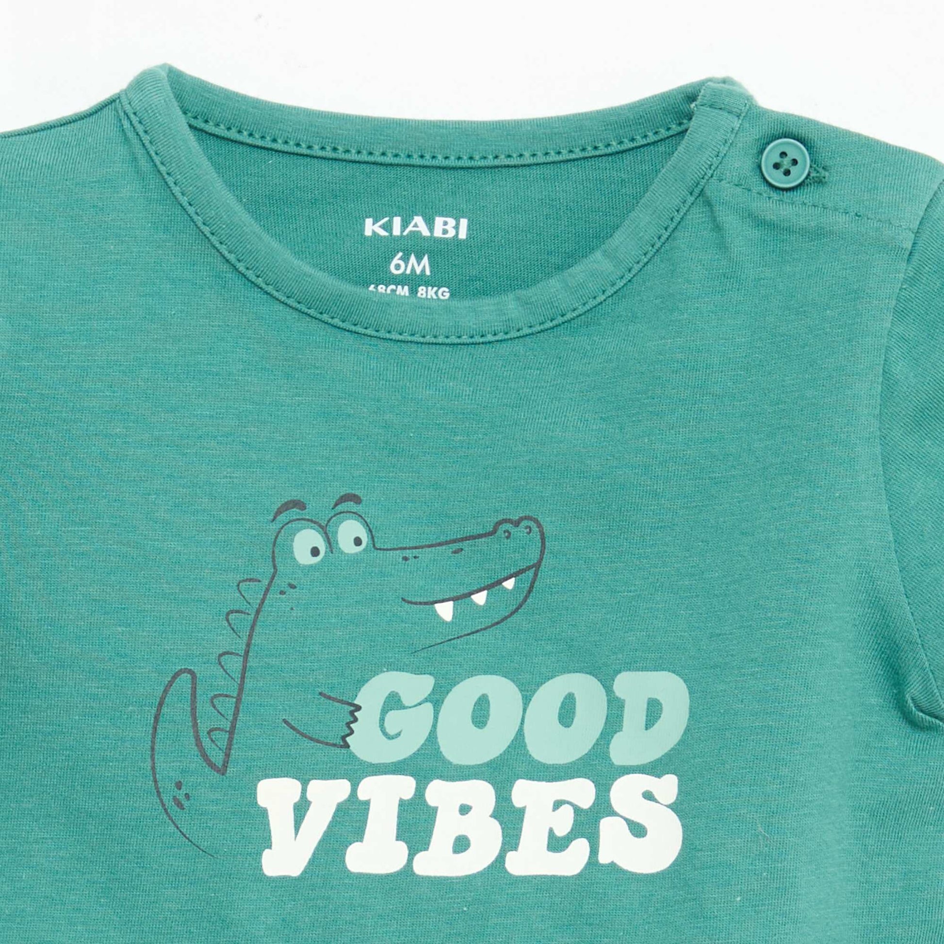 Short-Sleeved Cotton Jersey T-Shirt GREEN