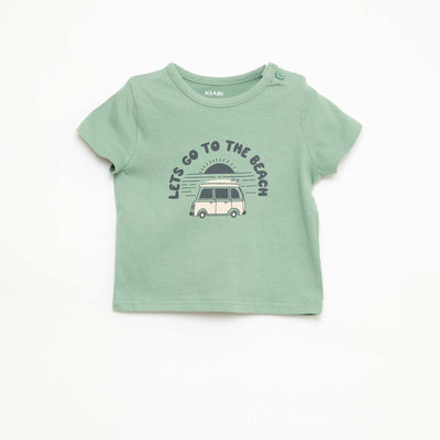 Short-Sleeved Cotton Jersey T-Shirt GREEN