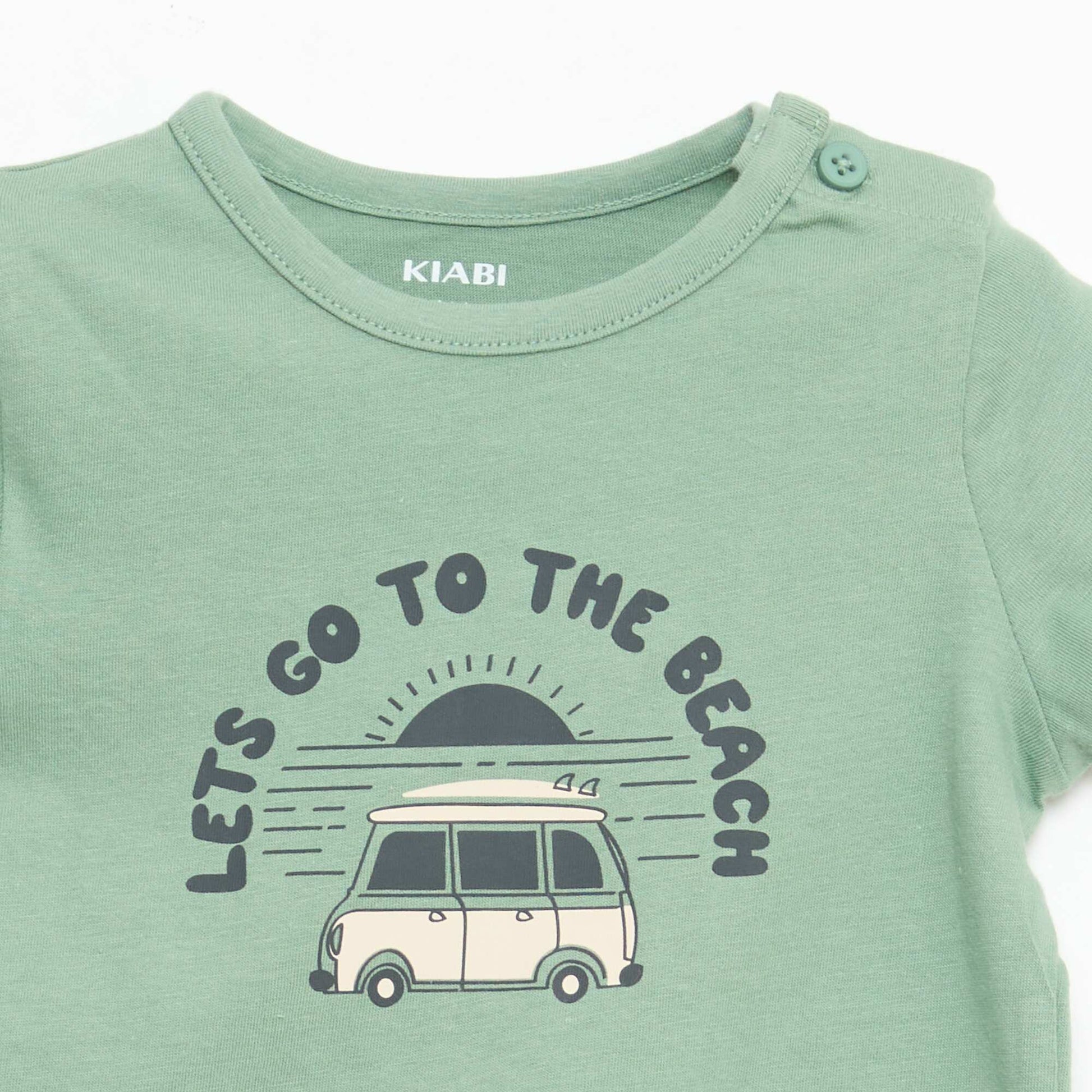 Short-Sleeved Cotton Jersey T-Shirt GREEN