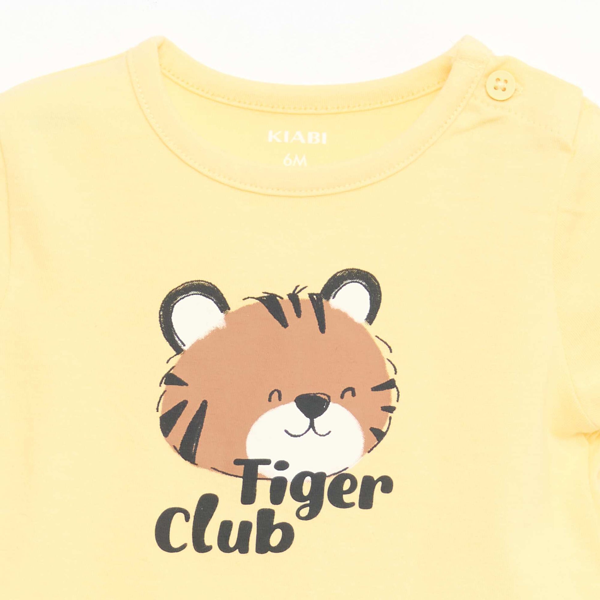 Short-Sleeved Cotton Jersey T-Shirt YELLOW