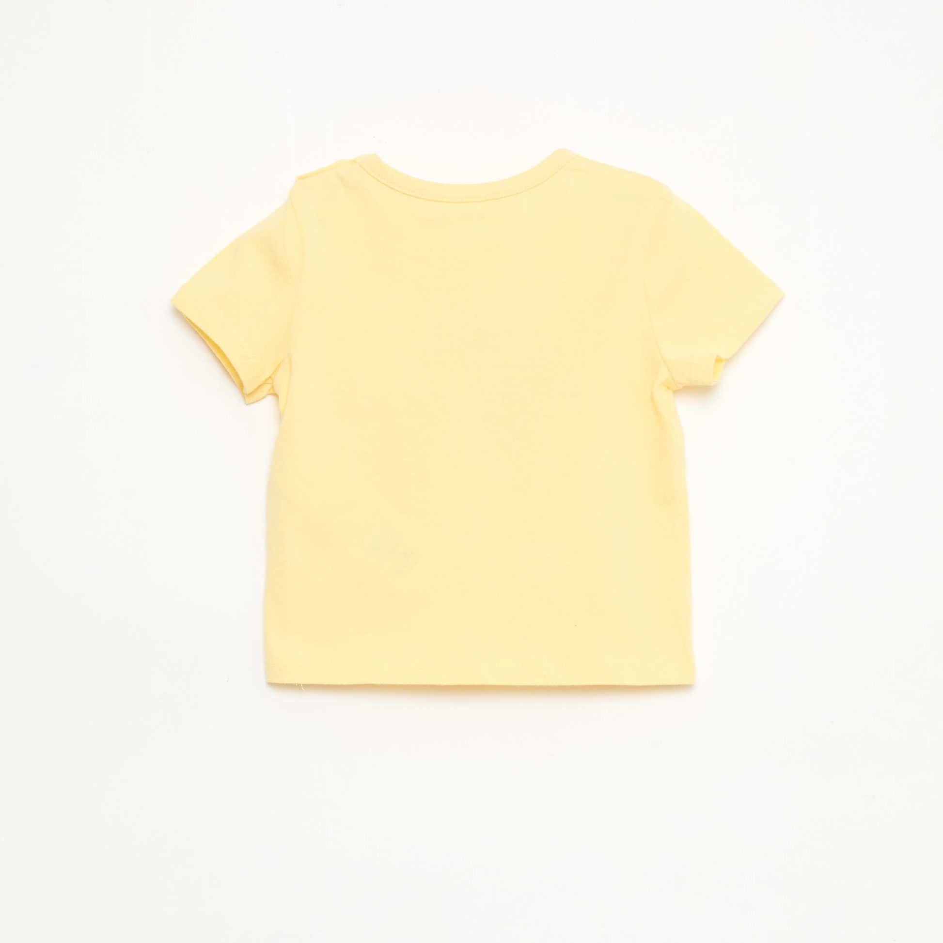 Short-Sleeved Cotton Jersey T-Shirt YELLOW