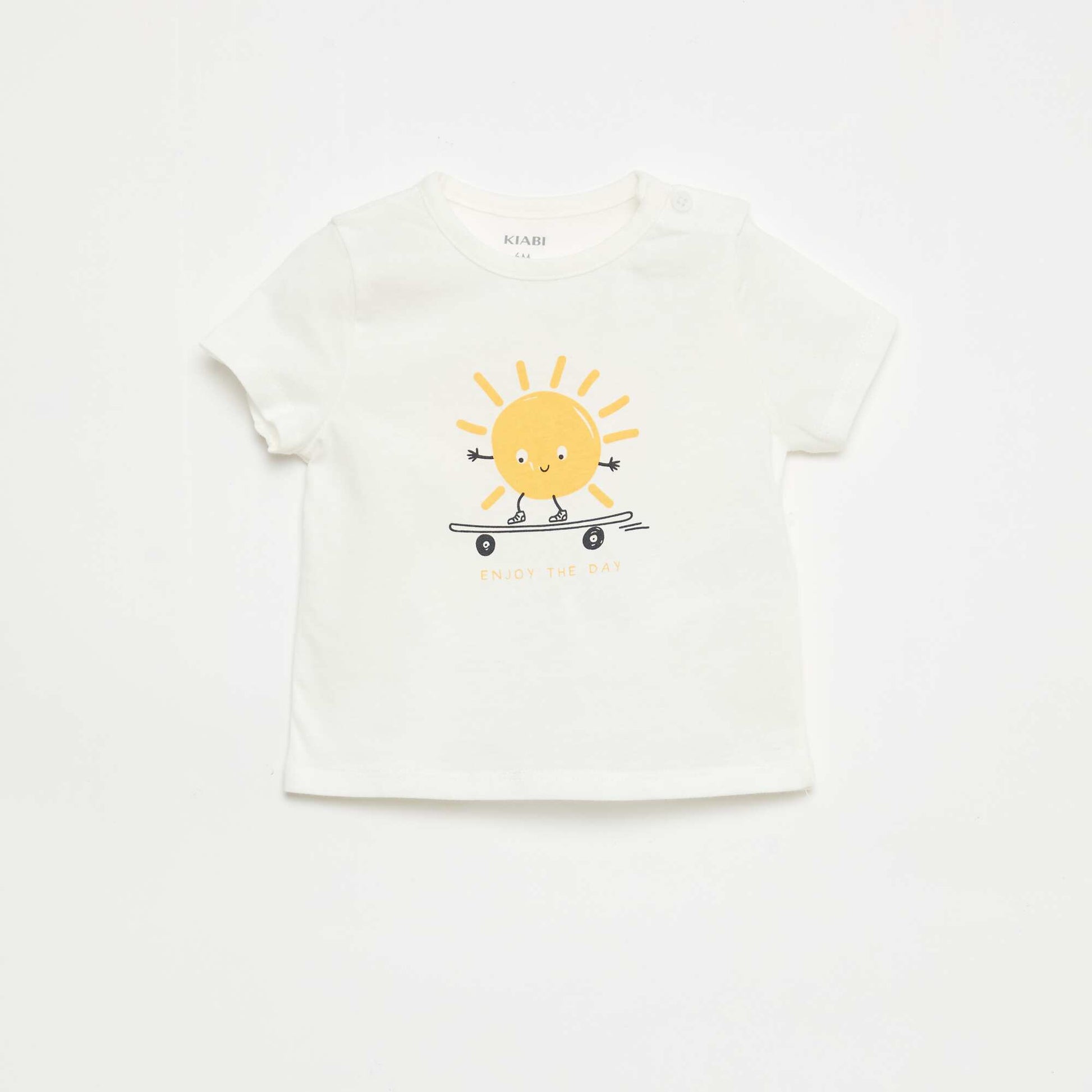 Short-Sleeved Cotton Jersey T-Shirt WHITE