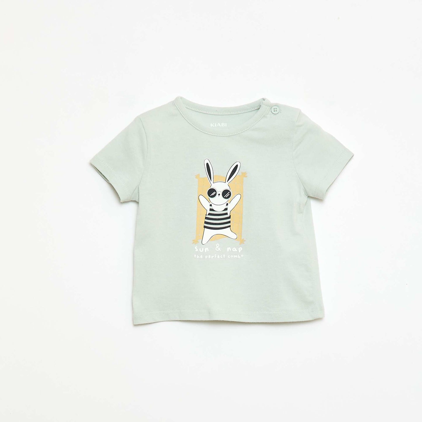 Short-Sleeved Cotton Jersey T-Shirt BLUE