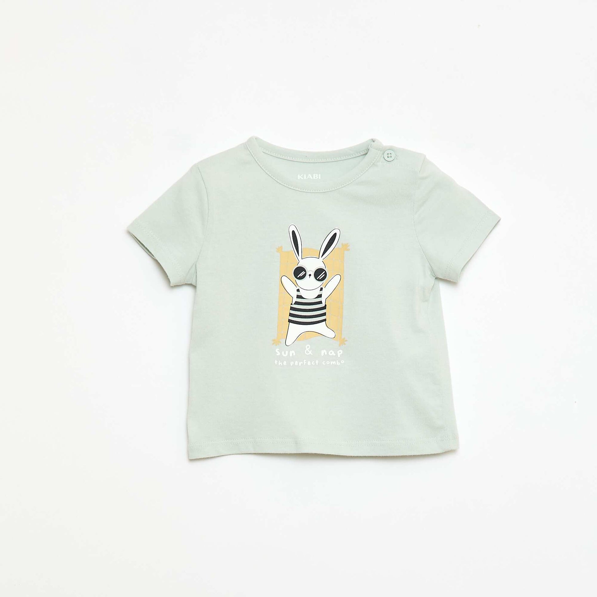 Short-Sleeved Cotton Jersey T-Shirt BLUE