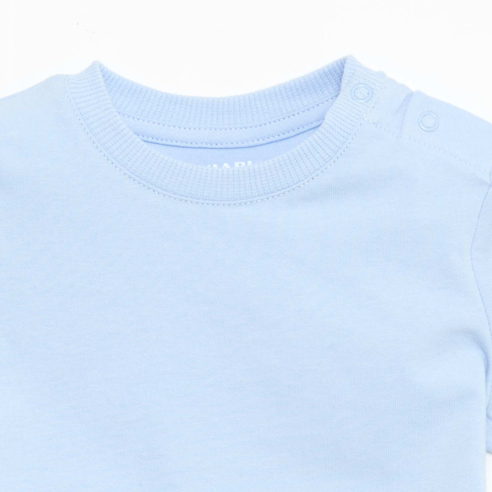 Plain Cotton Jersey T-shirt BLUE