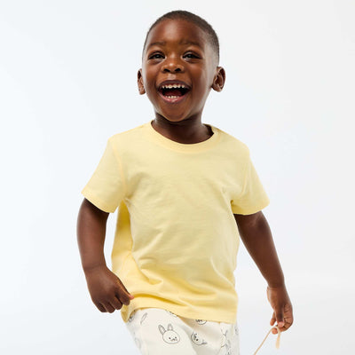 Plain Cotton Jersey T-shirt YELLOW