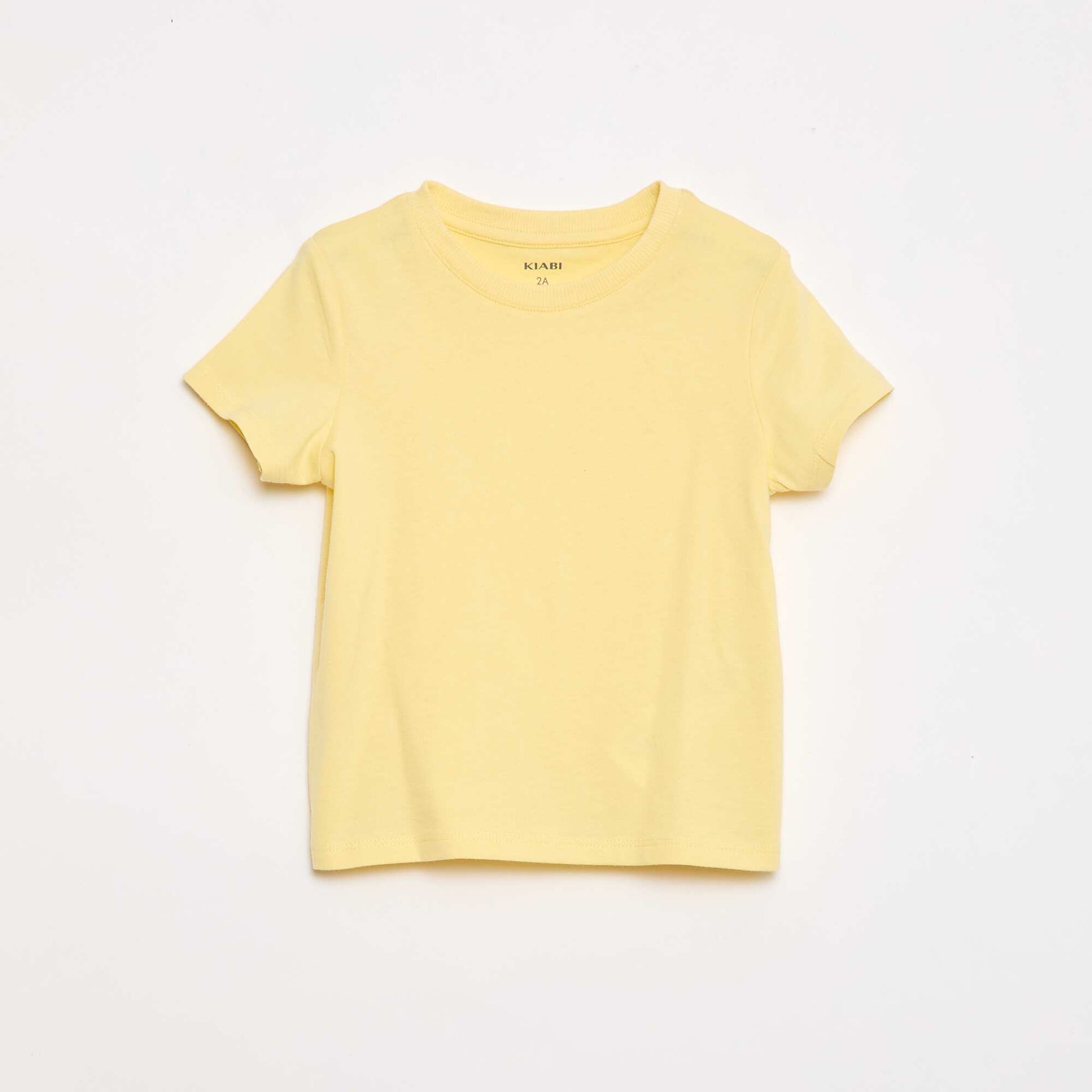 Plain Cotton Jersey T-shirt YELLOW