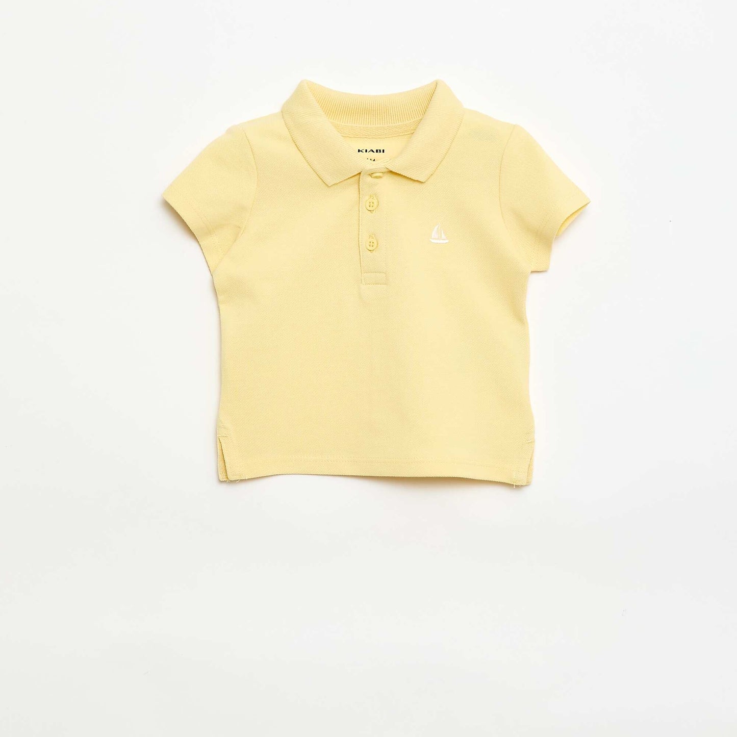 Short-Sleeved Piqué Cotton Polo Shirt YELLOW