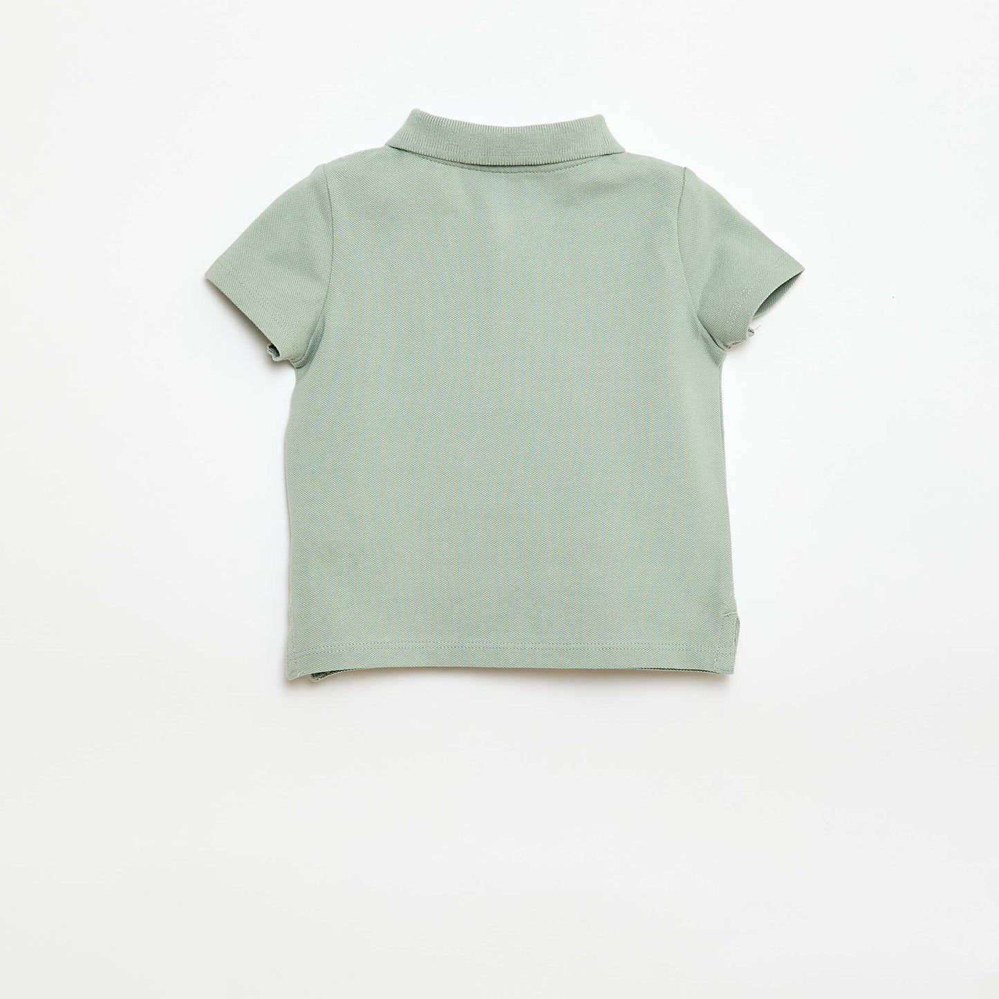 Short-Sleeved Piqué Cotton Polo Shirt GREEN