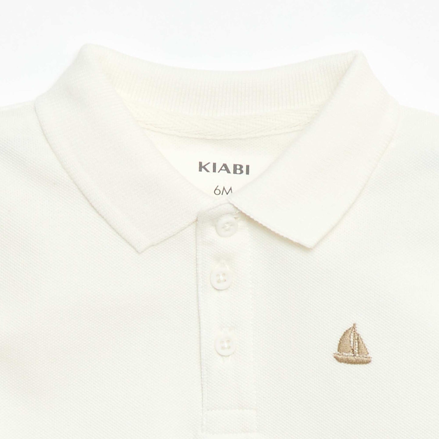 Short-Sleeved Piqué Cotton Polo Shirt WHITE