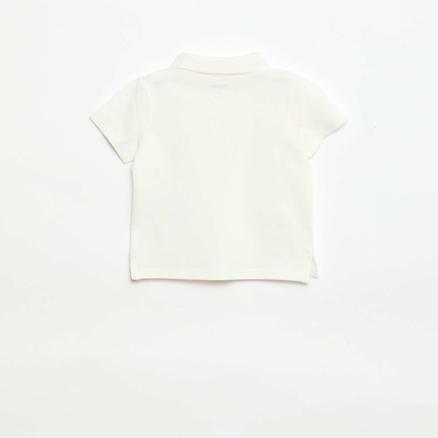 Short-Sleeved Piqué Cotton Polo Shirt WHITE