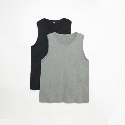 Jersey Knit Tank Top Set - 2 Pack GREY