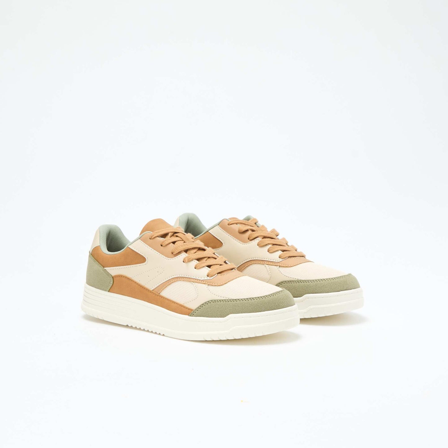 Tricolour Panelled Trainers BEIGE