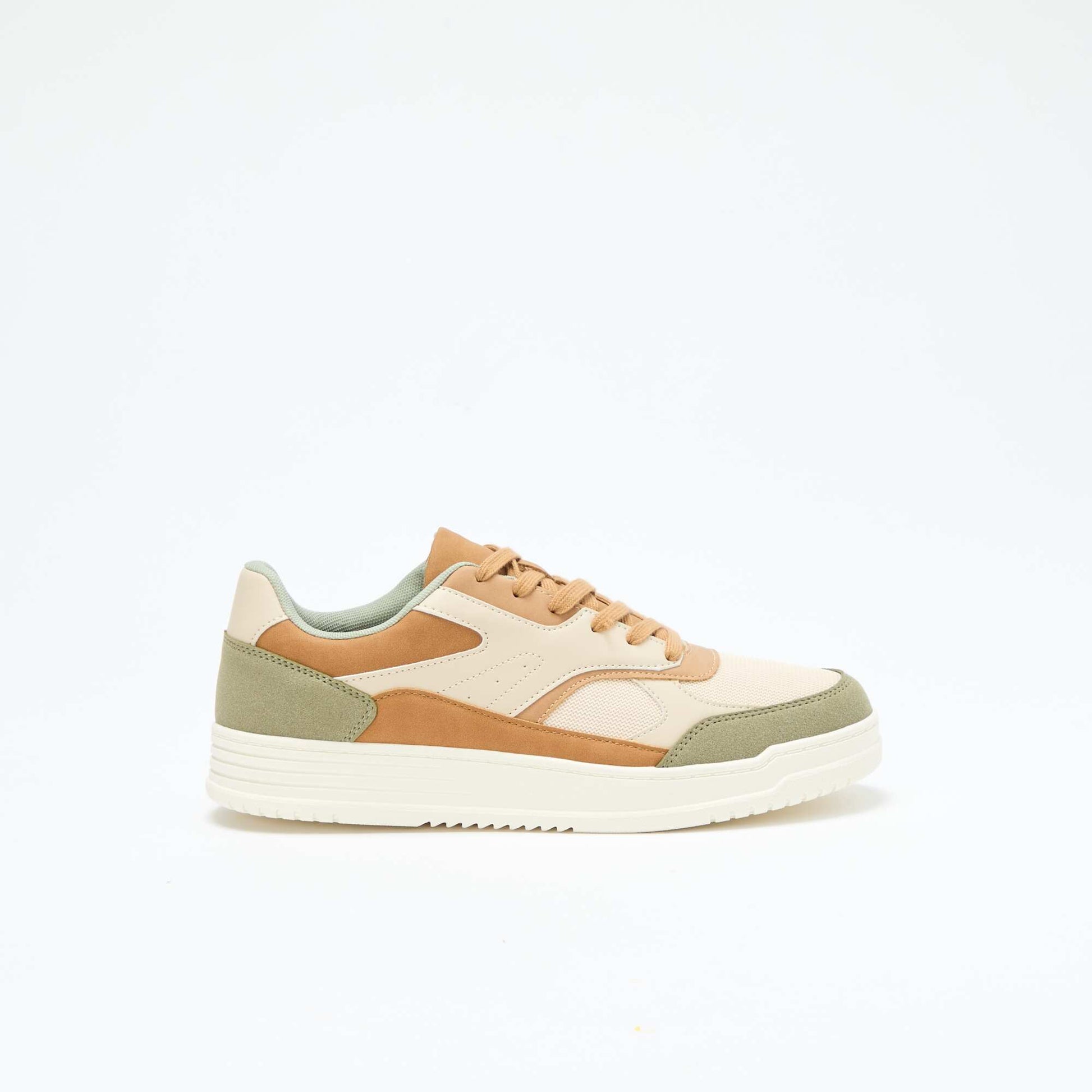 Tricolour Panelled Trainers BEIGE