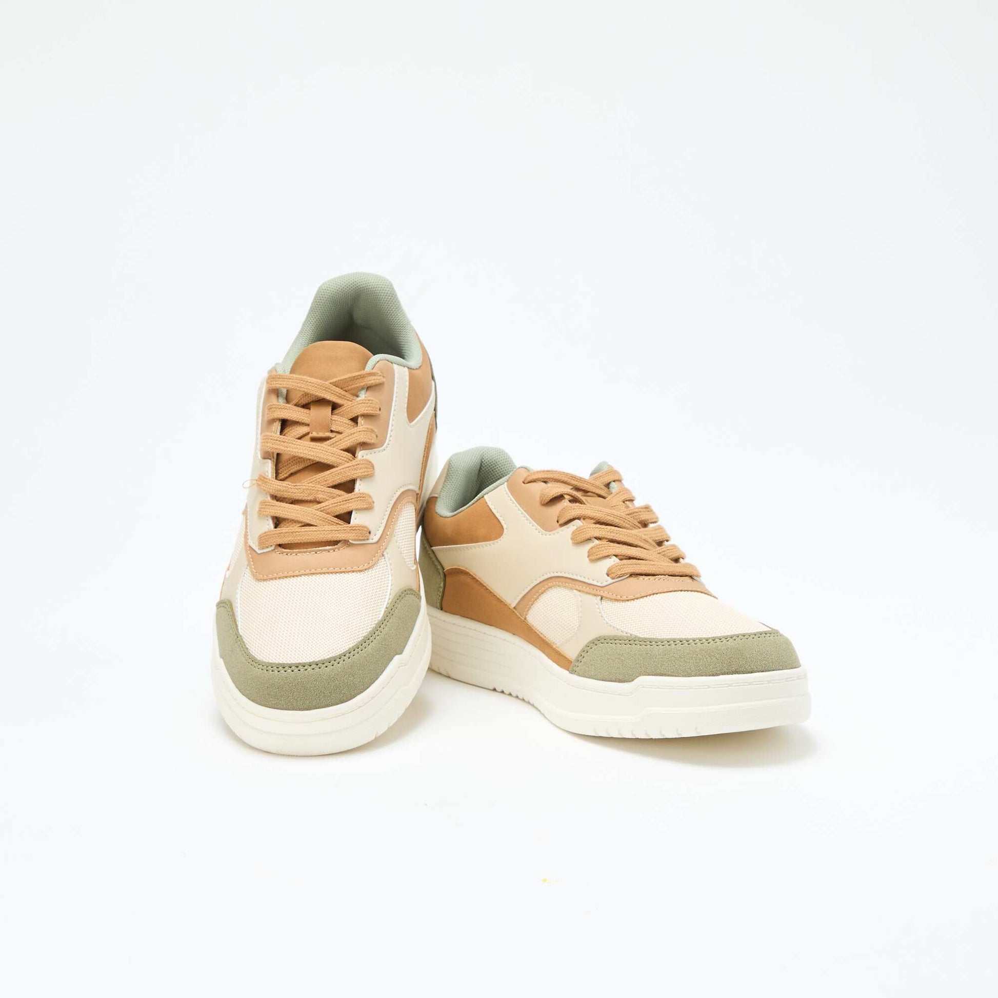 Tricolour Panelled Trainers BEIGE