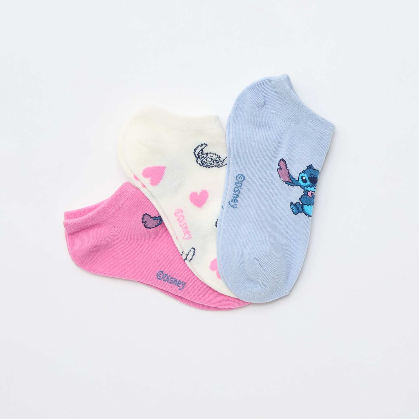3-Pack of 'Disney' Invisible Socks PINK