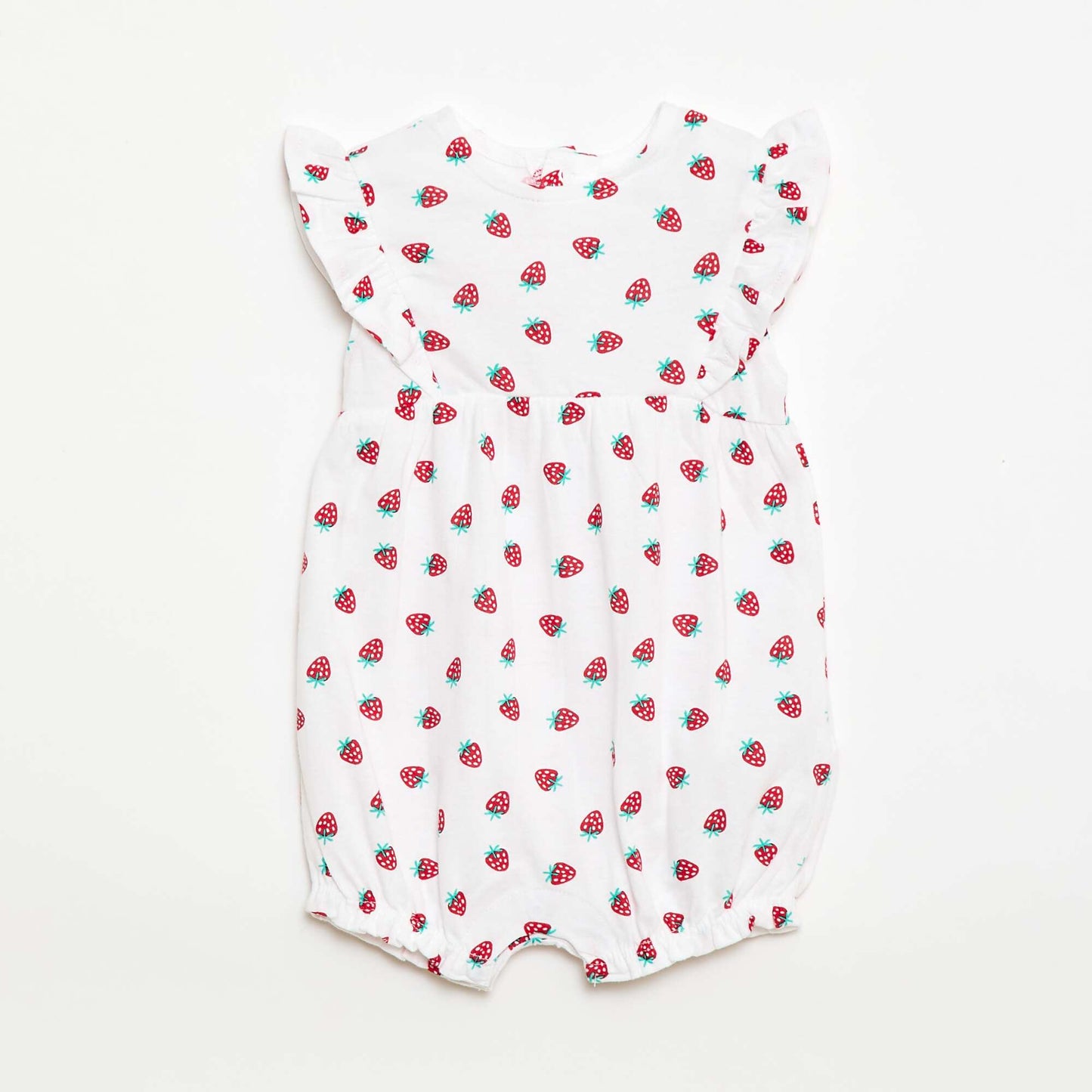 Printed Cotton Jersey Romper WHITE