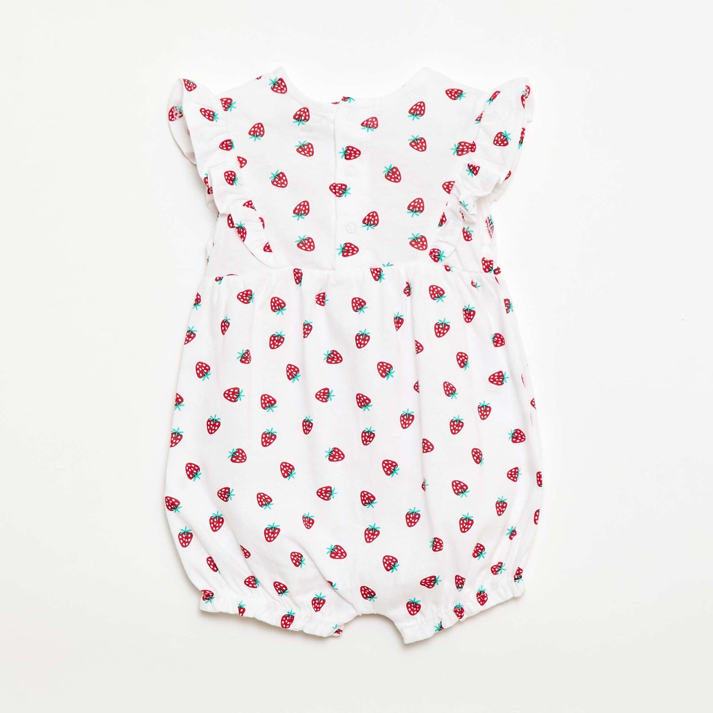 Printed Cotton Jersey Romper WHITE