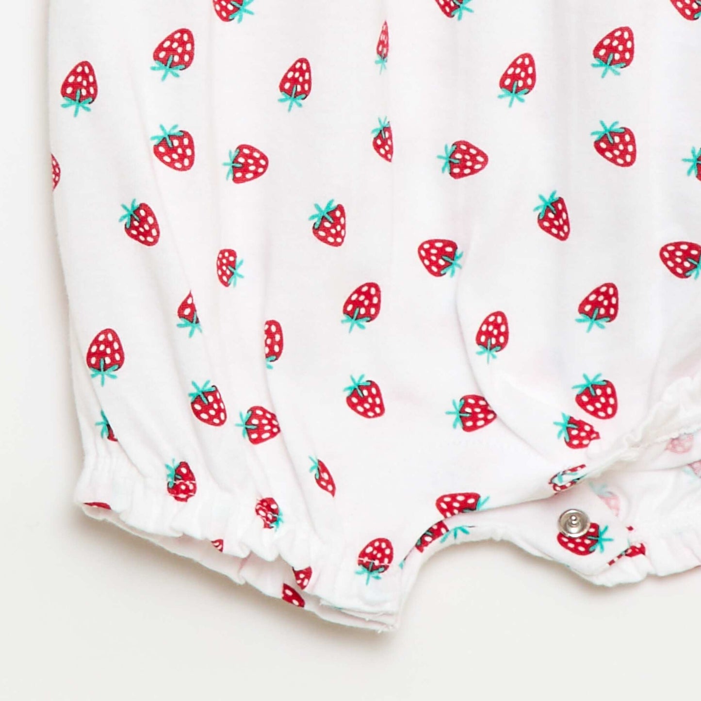 Printed Cotton Jersey Romper WHITE
