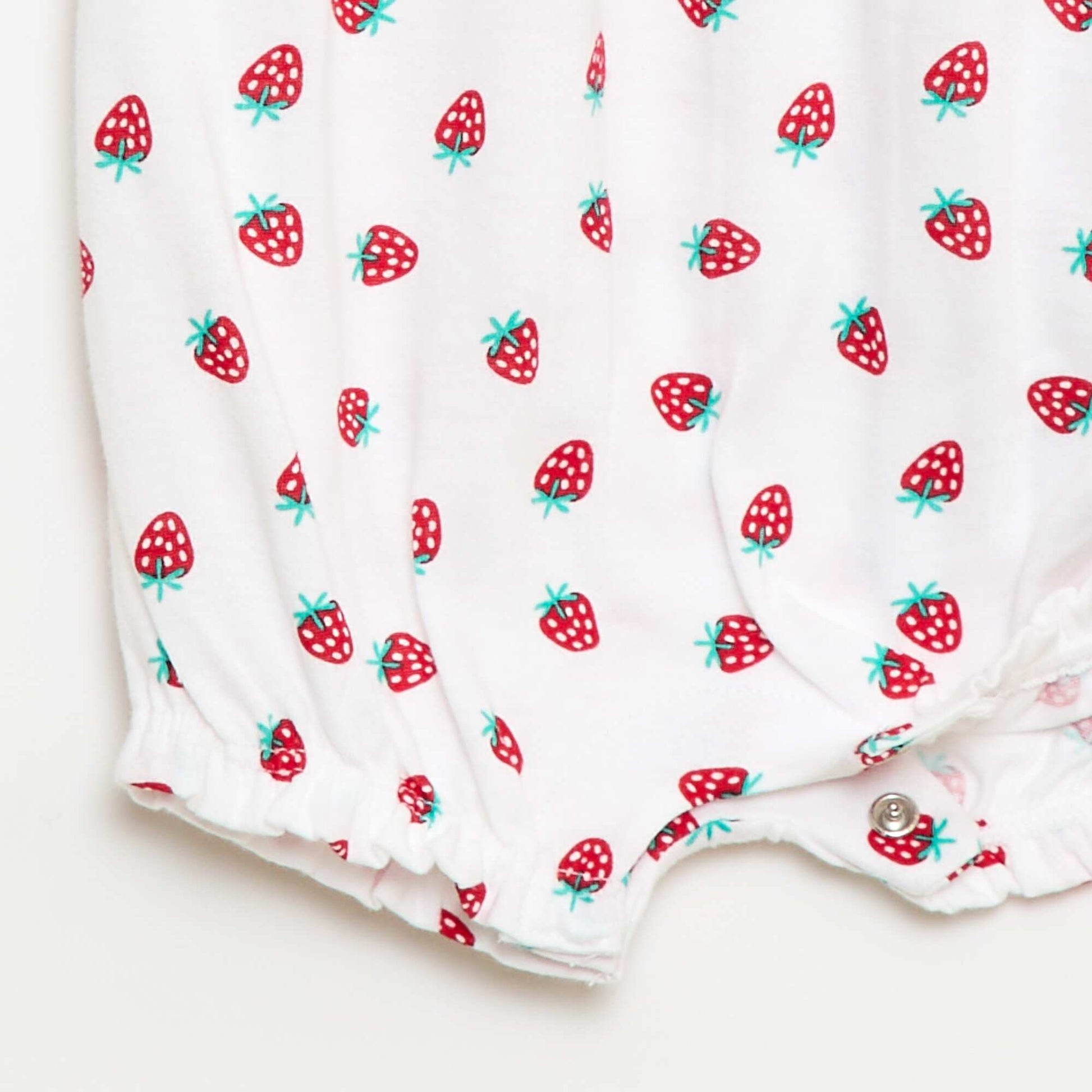 Printed Cotton Jersey Romper WHITE